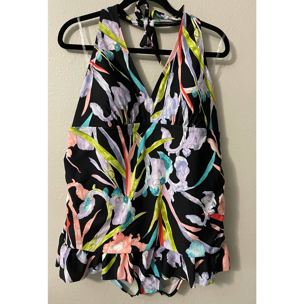 NWT Dip Women's Curvy Tropical Halter Bathing Suit Size 2X